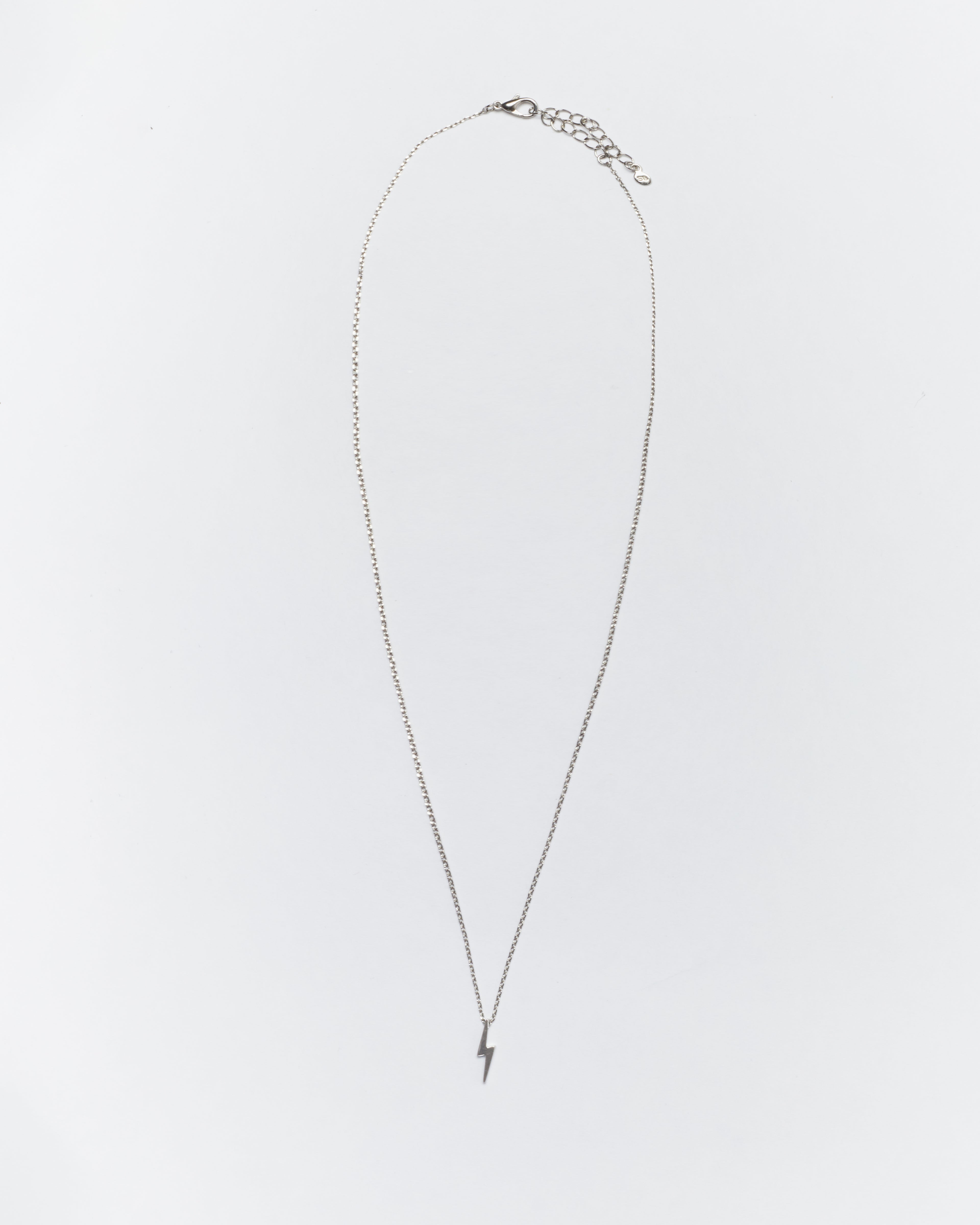 Lightning Pendant Necklace - Silver