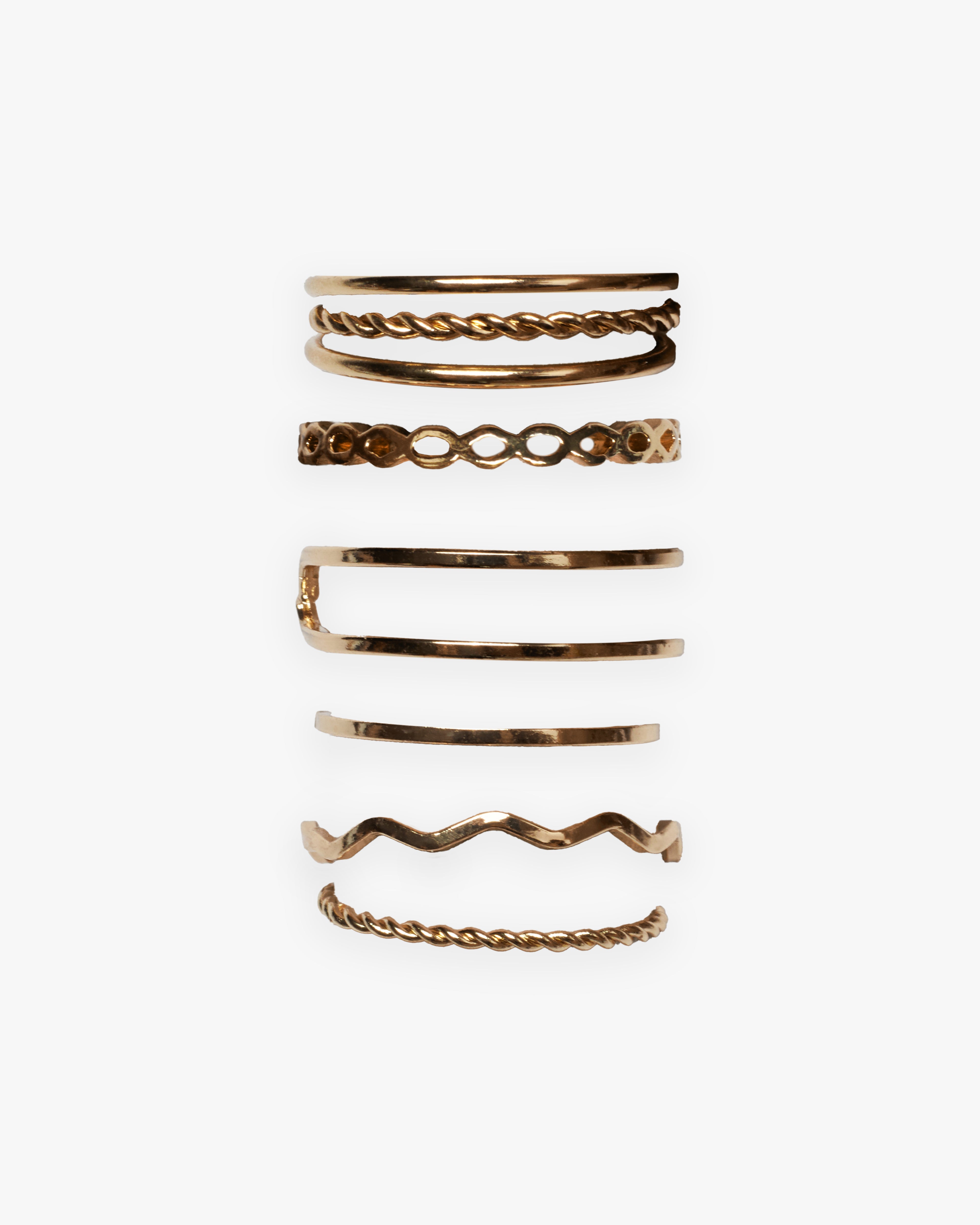 Metal Assorted Ring Set - Gold