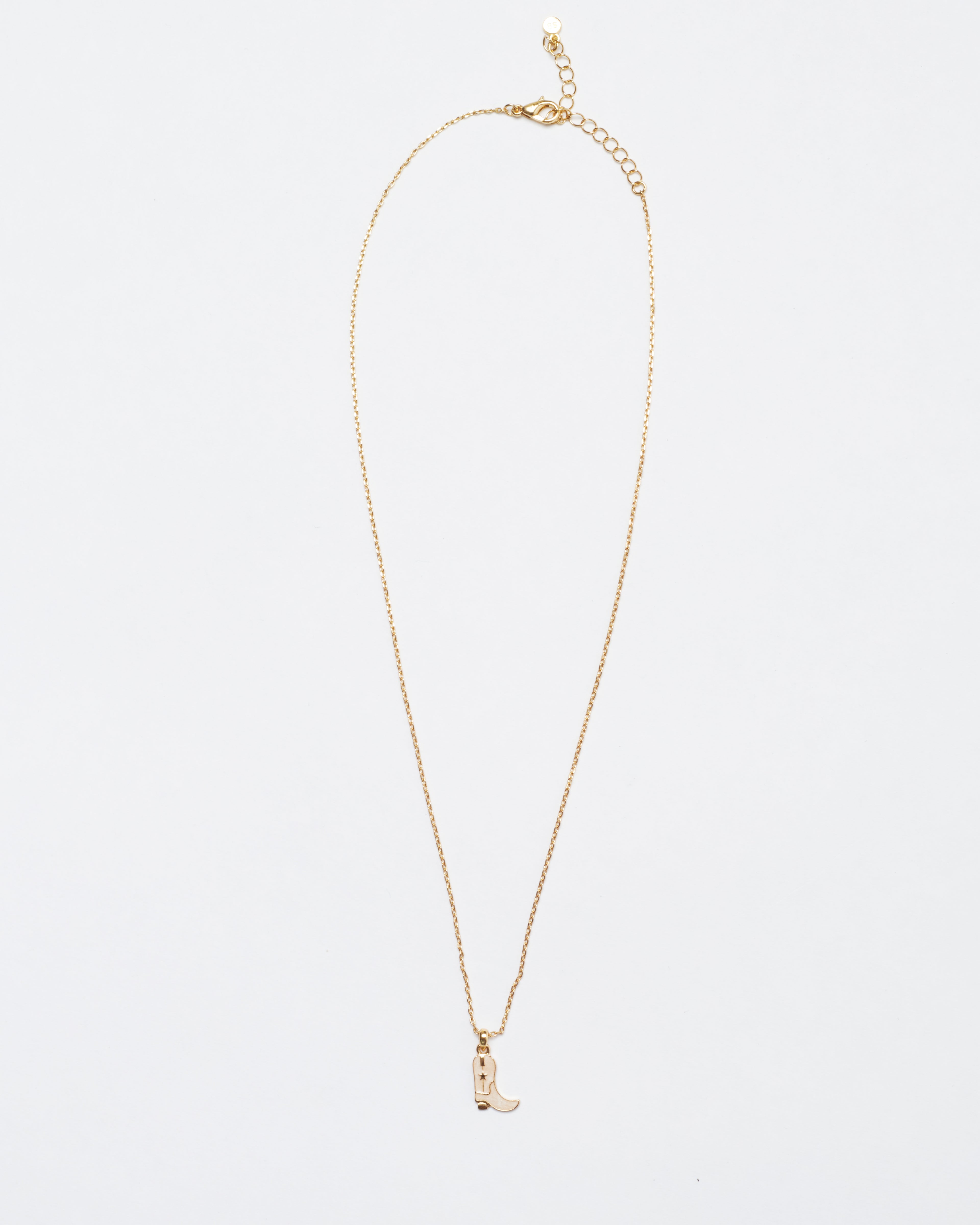 Cowboy Boots Pendant Necklace - Gold