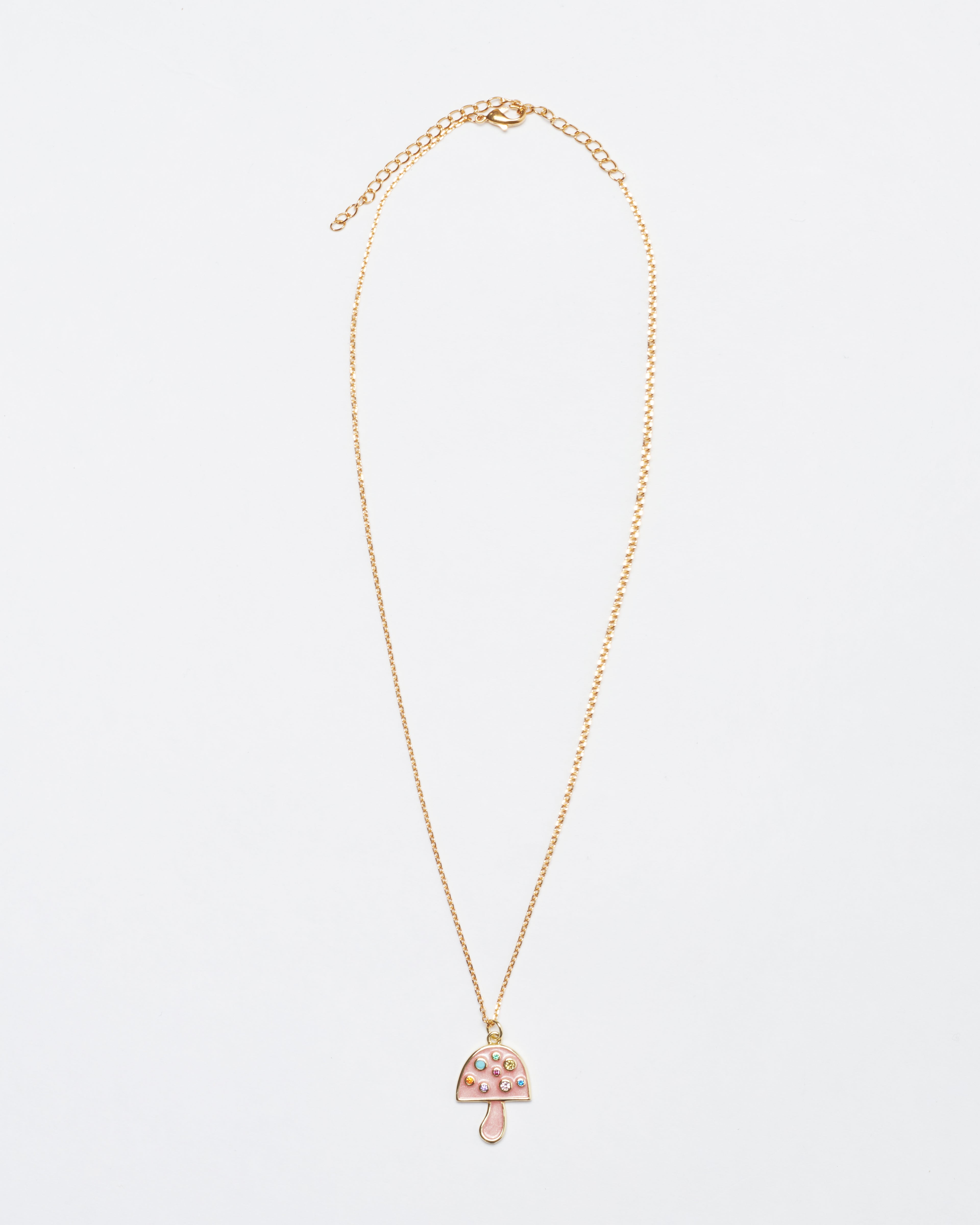 Mushroom Pendant Necklace - Gold
